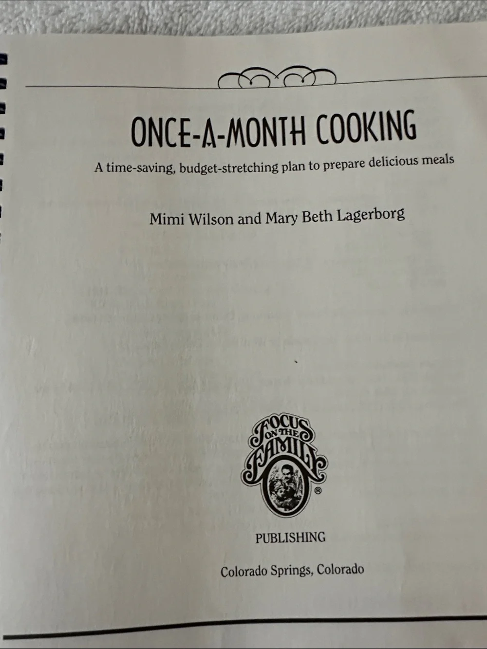 Once a month Cooking once month
